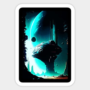 Science Fiction Alien Landscape 103 Sticker